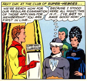 Chlorophyll Kid stands in line outside the Legion Clubhouse