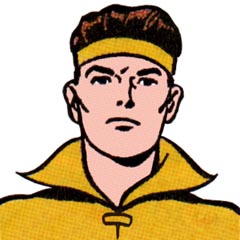 Invisible Kid of the Legion of Super-Heroes - Physical Description: Semi-curly brown hair, brushed back, rounded jaw, high cheekbones
